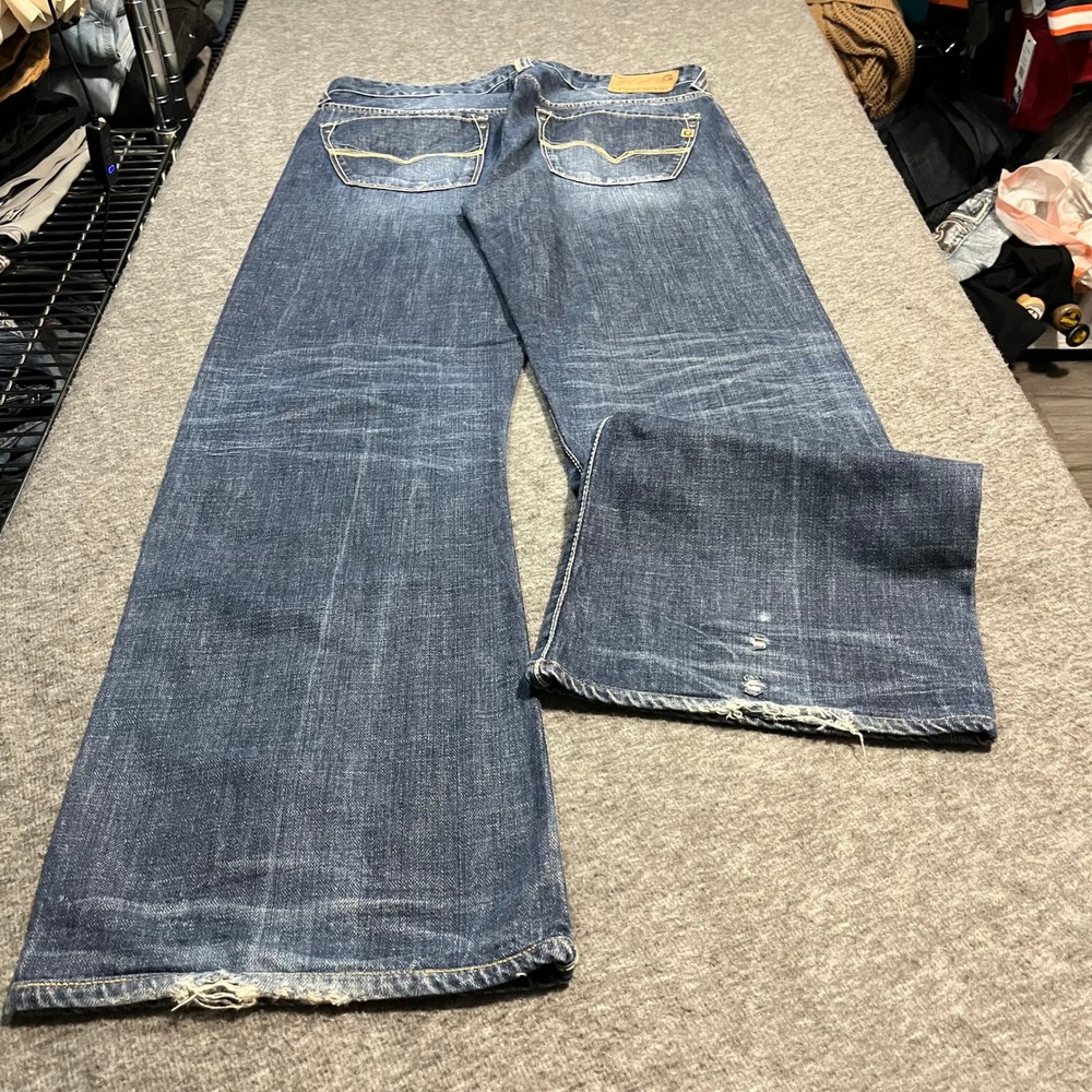 Guess Jeans Cliff Bootcut Mens 33x32 Blue Denim Distressed Vintage Y2K Skater